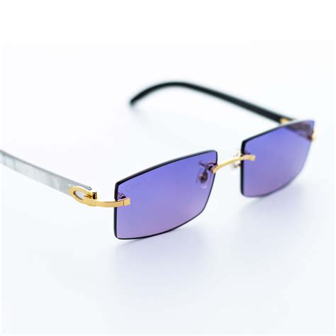 cartier white horn smoke purple lens reps